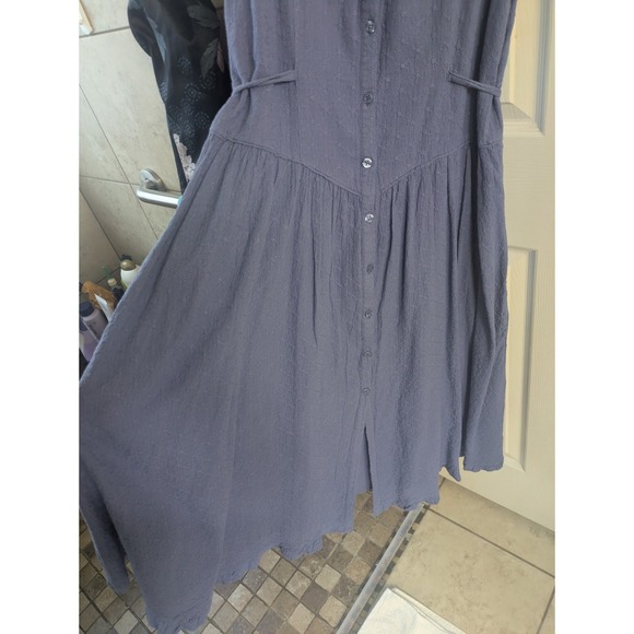 Pamela Love Periwinkle Eyelet Dress Sleeveless Button Front L Retail $425 - Picture 4 of 6